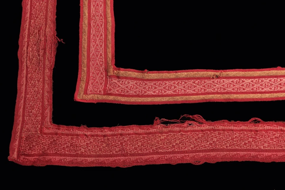 Pre Columbian Artifacts 2 Long Textile Borders Chancay Peru 1000-1250 AD COA 276 - Image 3 of 4