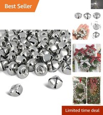 Durable 1 Inch Silver Jingle Bells - 50 Pcs for Christmas DIY Projects  Decor