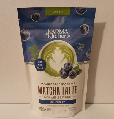 Karma Kitchen Japanese Barista-Style Blueberry Matcha Latte w/ Whole Oat Milk