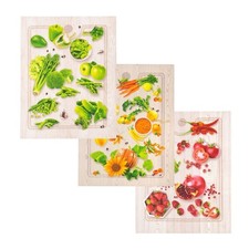 HARVEST 3-Piece Kitchen Towel Set Absorbent Dishcloth Cotton Hand Towel 18x27