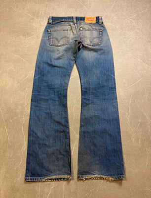 Levi's 512 Bootcut Herren Jeans Denim Blau W32 L36 Gr. M Distressed