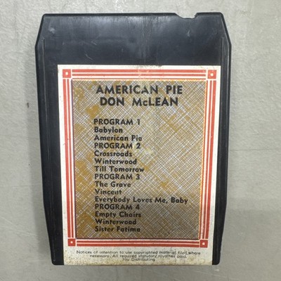 Don McLean American Pie Untested 8 track Rare Edition