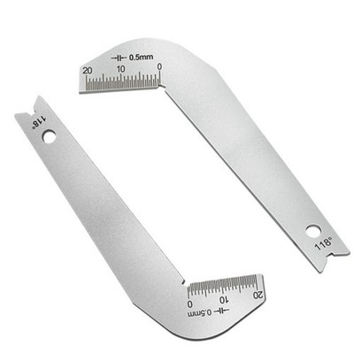 2Pcs Drill Bit Angle Gauge 118 Degree Drill Sharpening Gauge Stainless Steel