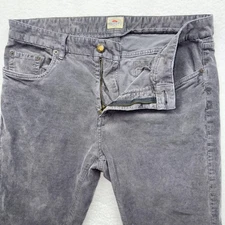 Faherty Brand Corduroy Pants Mens 33 Gray 5 Pocket Straight Leg Casual Chino