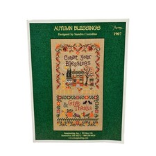 Autumn Blessings Cross Stitch Instruction Pamphlet #1907 Thanksgiving Fall