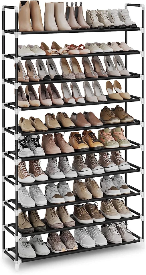 Portable Non Woven Fabric Shoe Rack Organizer Storage Shoes Shelves Space 10Tier