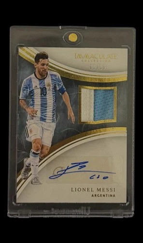 2017 Panini Immaculate Soccer Lionel Messi /20 Auto Patch Player Worn