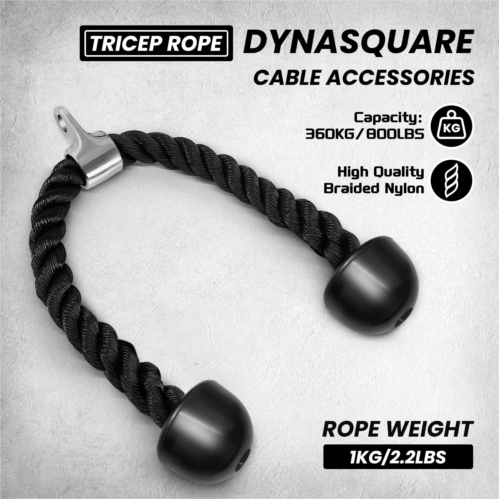 DYNASQUARE LAT Pulldown Attachments Combo, Curl Pulldown Bar with 360° Rotati...
