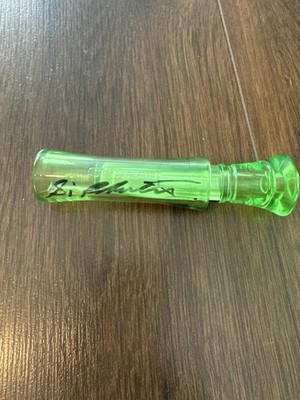 Duck Commander Green Plastic Reed Duck Call Autographed by Uncle Si Robertson
