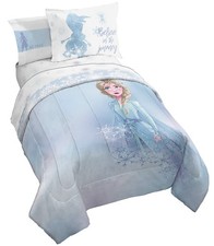Disney Frozen 2 Elsa Color Block 5 Piece Twin Bed Set - Includes Reversible C...