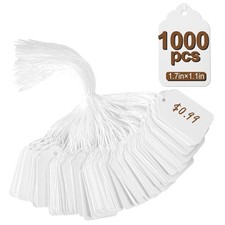1000 Price Tags with String 1.77x1.1 inch for Yard Garage Sale Retail Labels