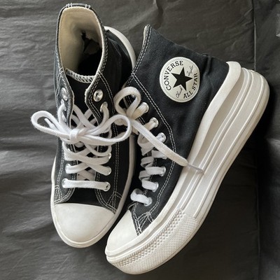 Converse Women Chuck Taylor All Star Move Platform HI 568497C Black/White Sz 7.5