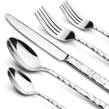 60 Piece Silverware Set for 12, Food-Grade Stainless Steel Utensils Set Inclu...