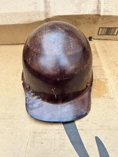 VTG 1950s MSA Skullgard Fiberglass Brown  Hard Hat Adjustable USA