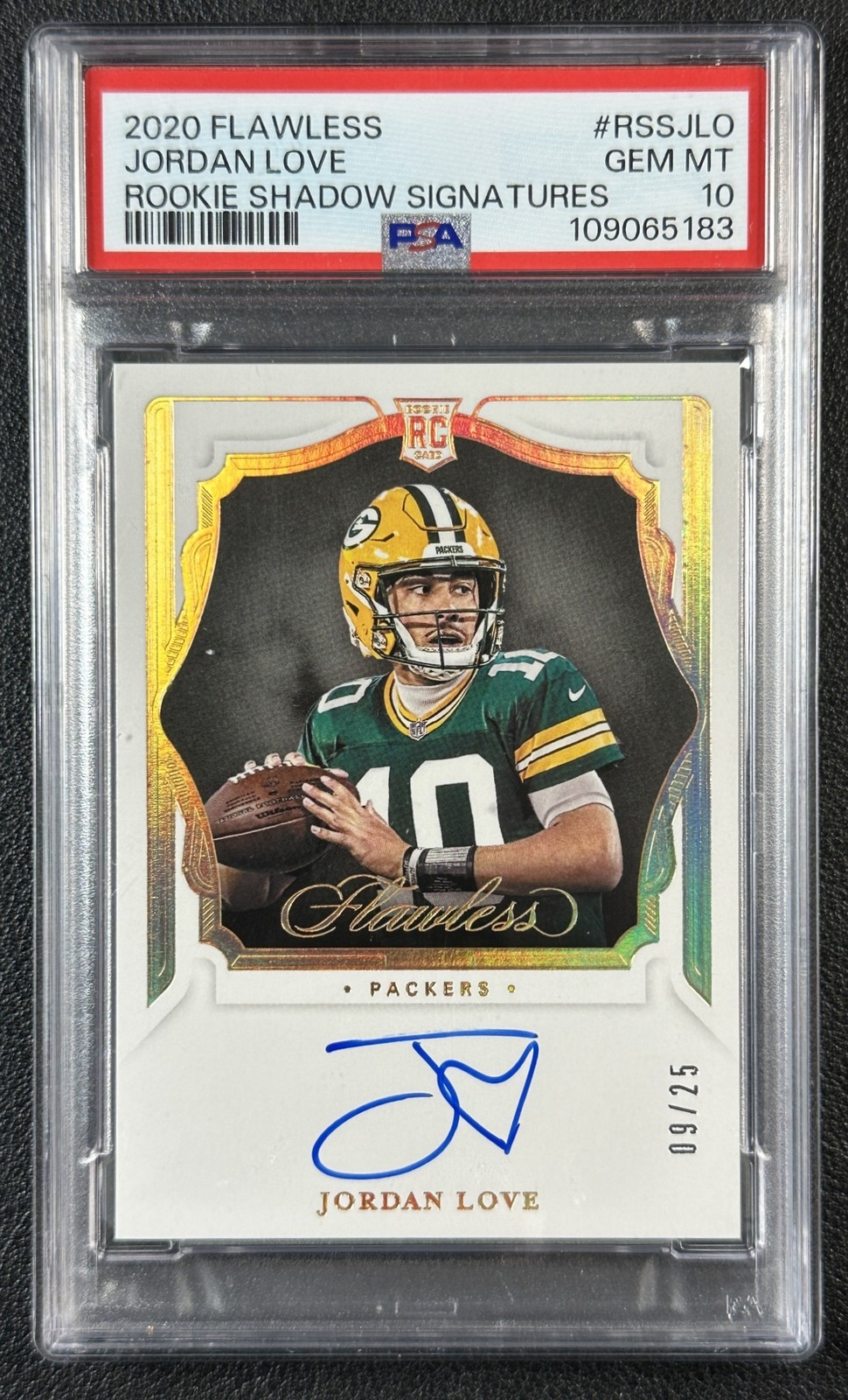 Jordan Love Panini Flawless Rookie Shadow Signatures #RSSJLO Base