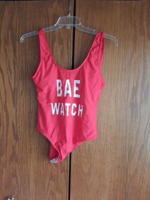 New ! One Piece Swimsuit Bae Watch Padded Push Up Bra Red Size XL