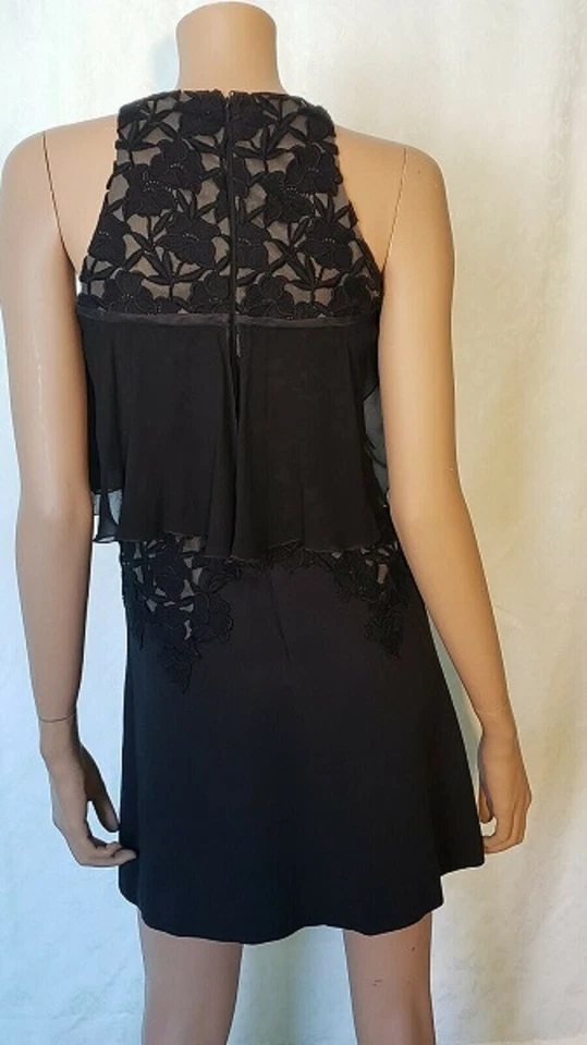 NUEVO CON ETIQUETAS 2,5K GIAMBATTISTA VALLI Negro Mezcla de Algodón Sin Mangas LBD Elegante Talla 40 XS   Foto 2 de 4