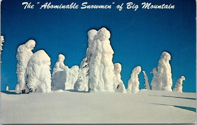 Abominable Snowmen Whitefish MT Montana Big Mountain Sculpture postcard H539