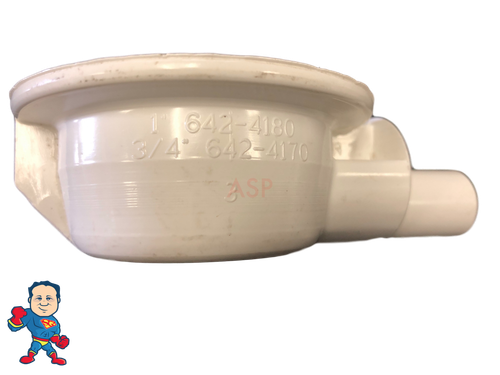 Desagüe de piso Lo-Pro, 3/4" Barba deslizante Ell, brillo plateado oscuro, 3-1/2"" de ancho facial - Imagen 8 de 11
