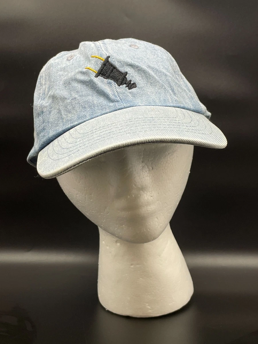 Newhattan Denim Cap Jean Dad Hat Blue Adjustable Electrical Plug