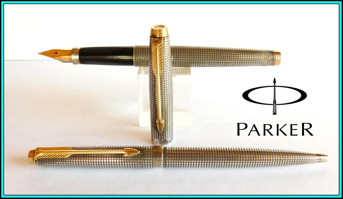 VINTAGE PARKER 75 Sterling Silver Set: Fountain & Ballpoint VINTAGE PARKER 75 Sterling Silver Set: Fountain & Ballpoint