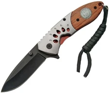Rite Edge Linerlock Assisted Folding Knife 3" 3Cr13 Steel Blade Wood Handle
