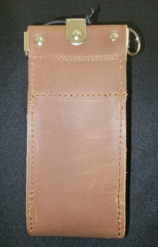 Firefighter Leather REFLECTIVE Radio Strap 3 pc. Pocket Holder Brown XL Size - Picture 19 of 19
