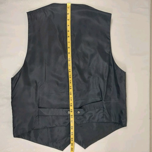 Carrot & Gibbs Men's Vest Waistcoat L Large 100% Silk Black Gray Geometric - Picture 10 of 10