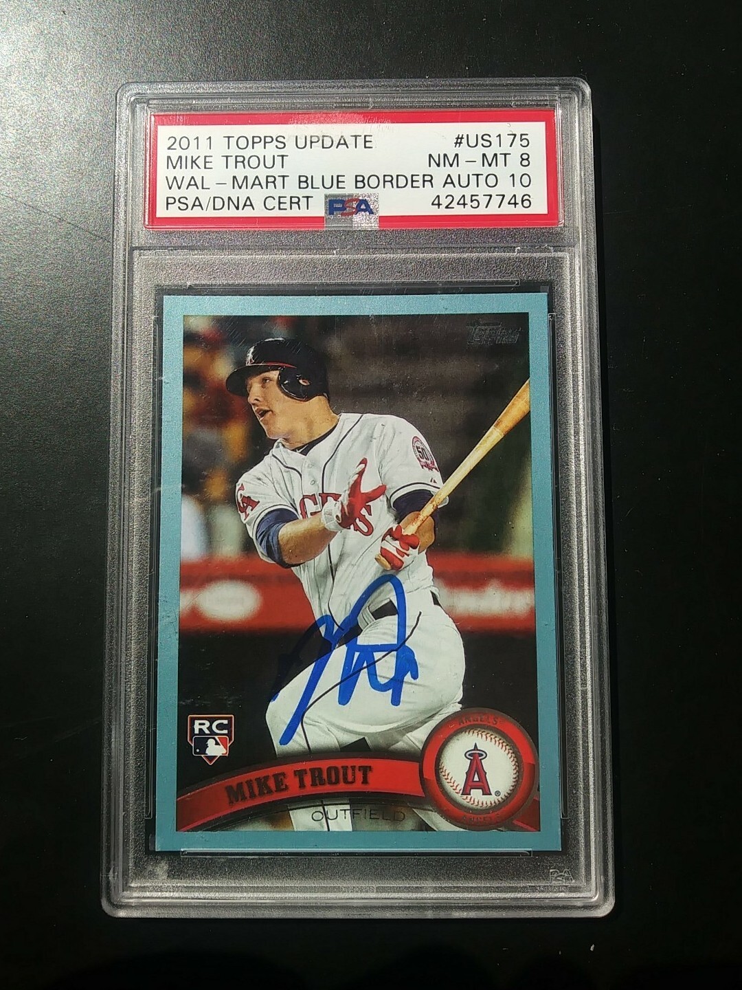 2011 Topps Update #US175 Mike Trout Blue Border RC Rookie Auto Signed PSA/DNA 10