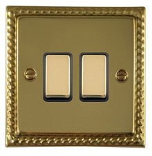 G&H Monarch Roped Polished Brass MB3 Light Switches, Plug Sockets, USB, Dimmers