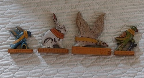 Tierfiguren 4er Set bunt Handarbeit bemalt Volkskunst Wohndeko