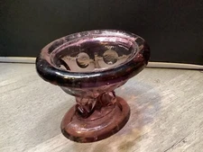Purple Open Salt Pedestal Cellar Early Elegant Salt Unknown Maker