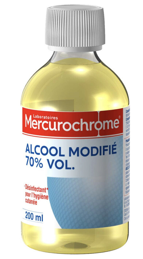 Mercurochrome - Alcool À 70 modifié, 100Ml - Lot de 4 désinfectant cutané
