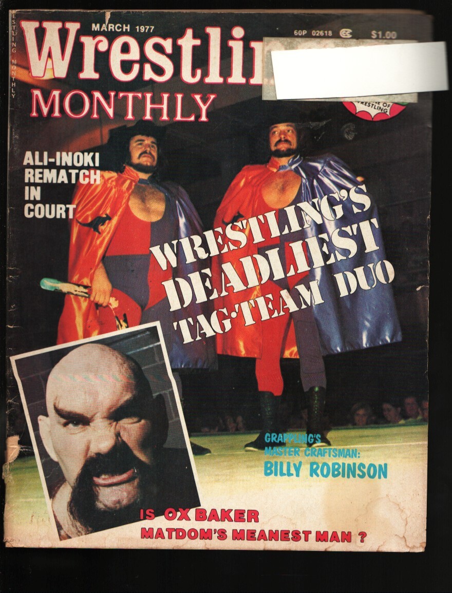 Sports Pub: Lucha libre mensual 3/1977-portada de verdugos-Ox Baker-Billy Robins...