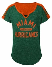Outerstuff NCAA Miami Hurricanes Youth Girls All-State Football Tee, L(14), D...