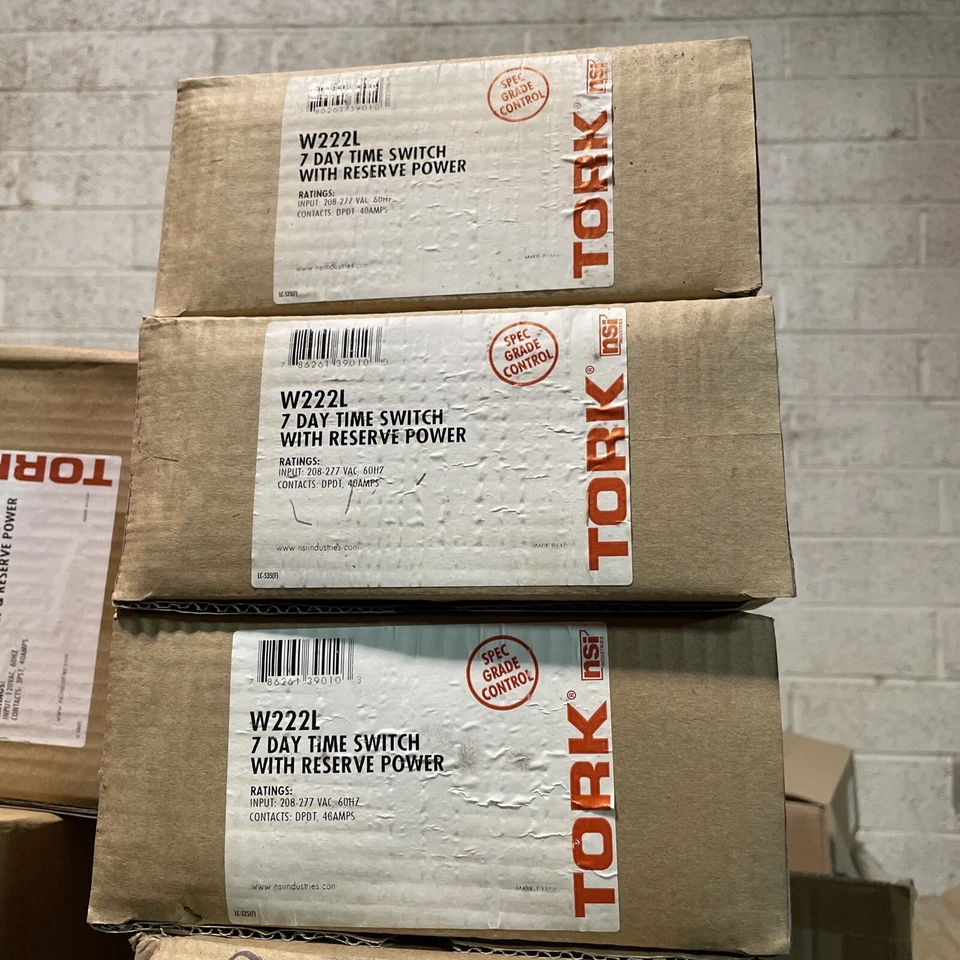 (C) Tork W222L 7 Day Reserve Power Time Switch 40A 208-277VAC DPDT Enclosure⚡️ - Image 2 of 4
