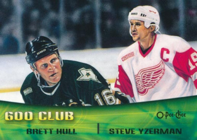 2000-01 O-Pee-Chee COMBOS #9 BRETT HULL / STEVE YZERMAN - Stars / Red Wings