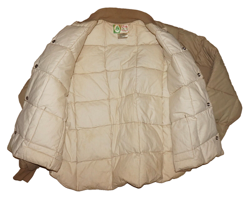 Herren Vintage WOODS beige Nylon ARCTIC Gänsedaunen Druckknopf gefütterte Jacke XL * TRAGEN - Bild 7 von 13