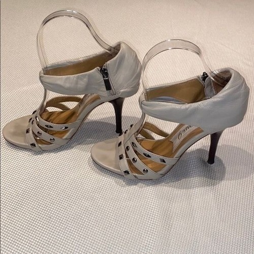 Boutique 9 Open-Toe Studded Leather Strappy High Heel Sandals With Zipper Sz 7.5 - Picture 2 of 9