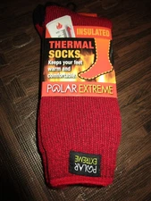 1 Pair Polar Extreme Insulated Thermal Socks Women Non Slip Grip Made USA 5-9
