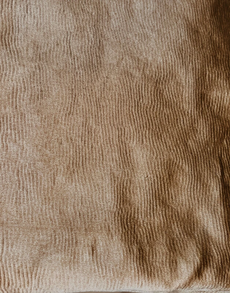 Vintage French Art Deco Crepe-Backed Gold Silk Satin Fabric Panel  ZZ114 - Image 4 of 4