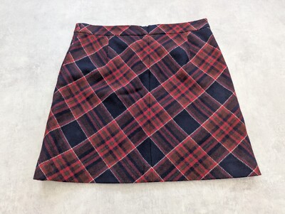 Marc O'Polo Skirt Womens S Wool Blend Tartan Plaid Check Preppy 36 Academia Zip