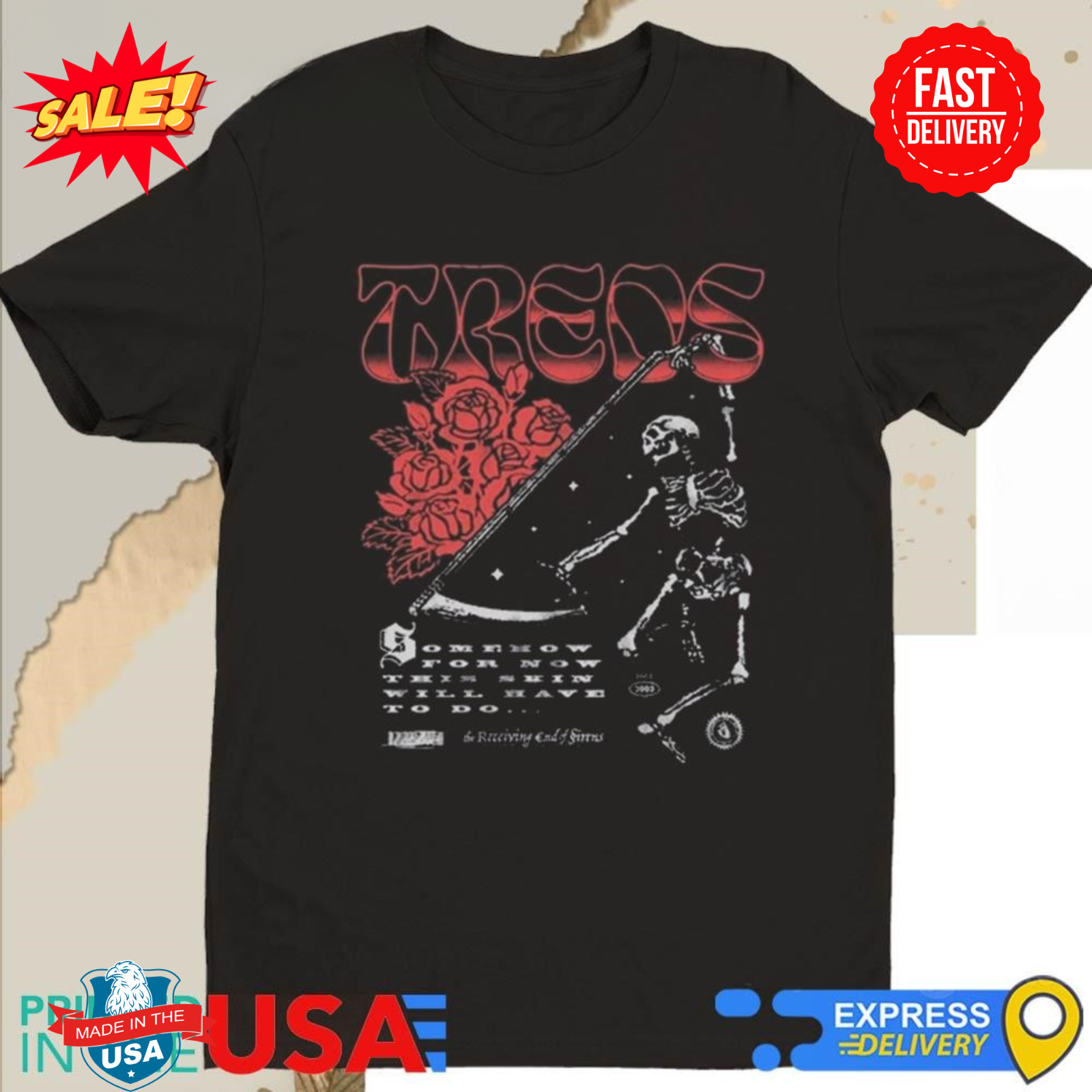 The Receiving End Of Sirens 2025 Skeleton World Tour Shirt