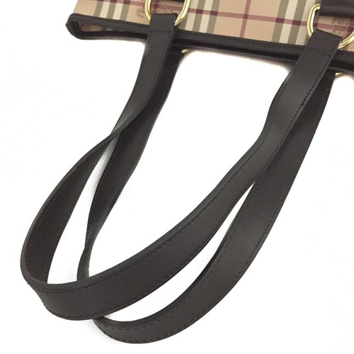 BURBERRY Nova Check PVC Shoulder Tote Bag Beige/6BD0505 - Picture 6 of 12