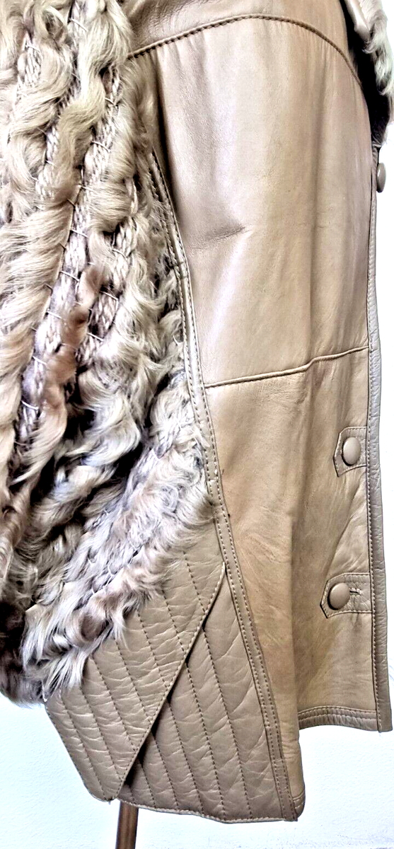 Designer Pelzjacke Chekiang Lammfell mit Strick Blouson Echt Pelz