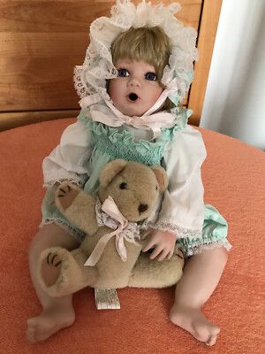 Puppe Abby mit Teddy und  Zertifikat The Hamilton Collection