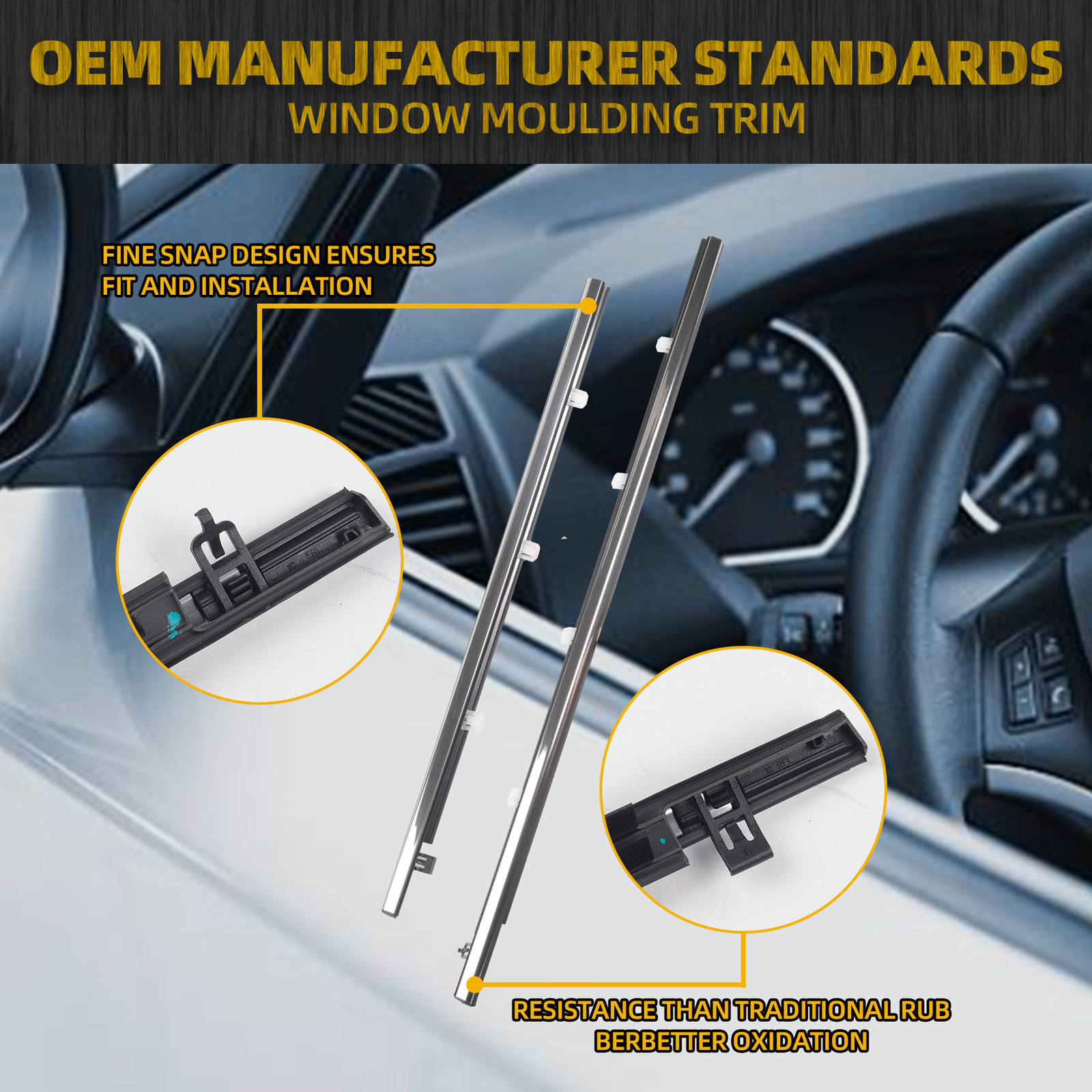 4 Pcs Car Window Seal Moulding Trim for ACURA TSX Sedan 20092014 72410