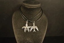 Lot of 2 CHARM NECKLACES  Jewelry  STARFISH &  DOVE   New! USA SELLER! fish bird