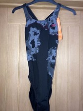 Image of SPEEDO SWIMWEAR FEMALE ENDURANCE BLACK STEALTH UNLINED MEDIUM LEG UK 12 BUST 36