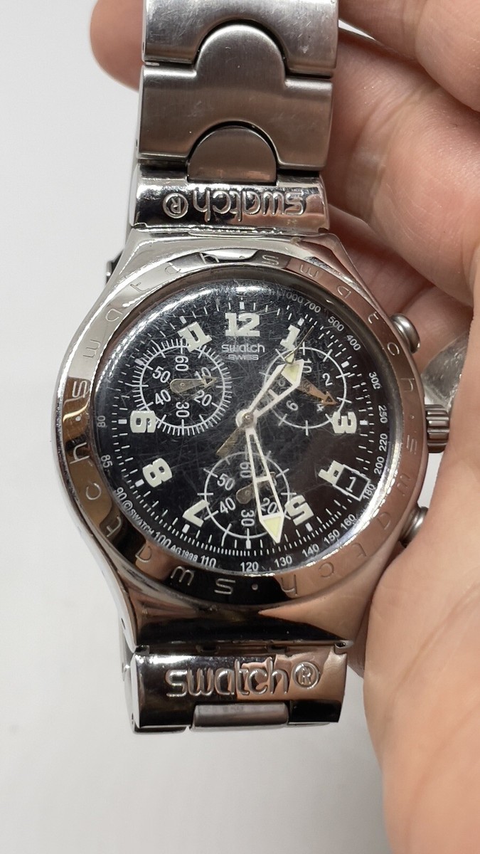 2479【新品電池】swatch IRONY クロノグラフ　スモセコ　シルバー 2479【新品電池】swatch IRONY クロノグラフ スモセコ シルバー